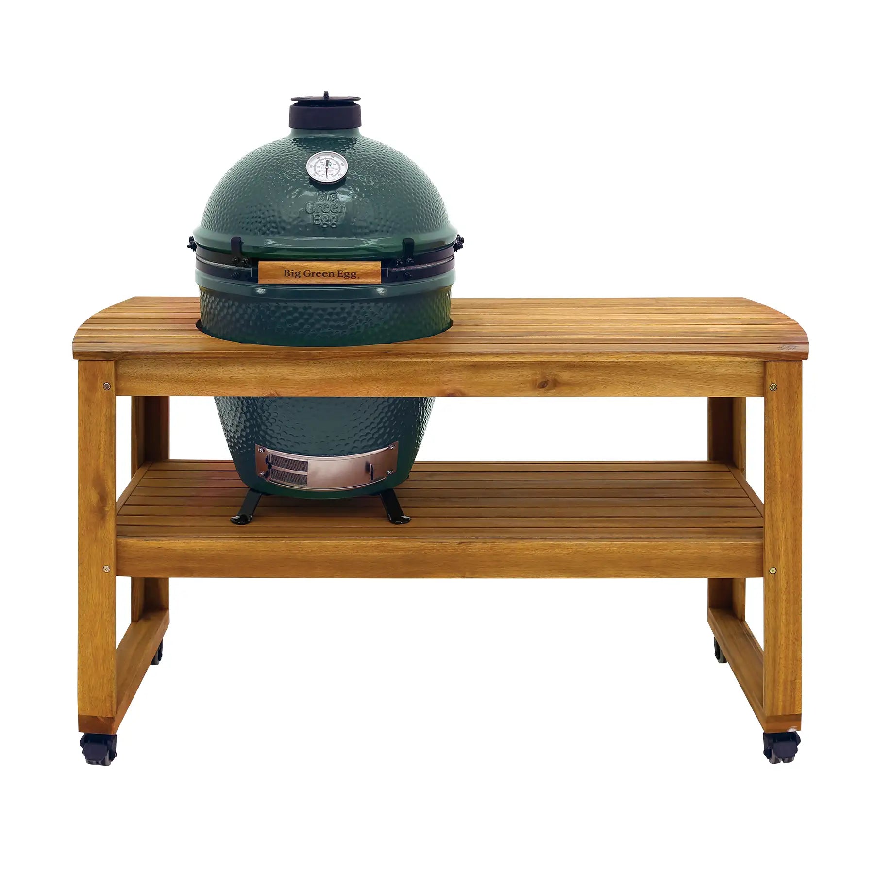 Large Big Green Egg with eucalyptus table