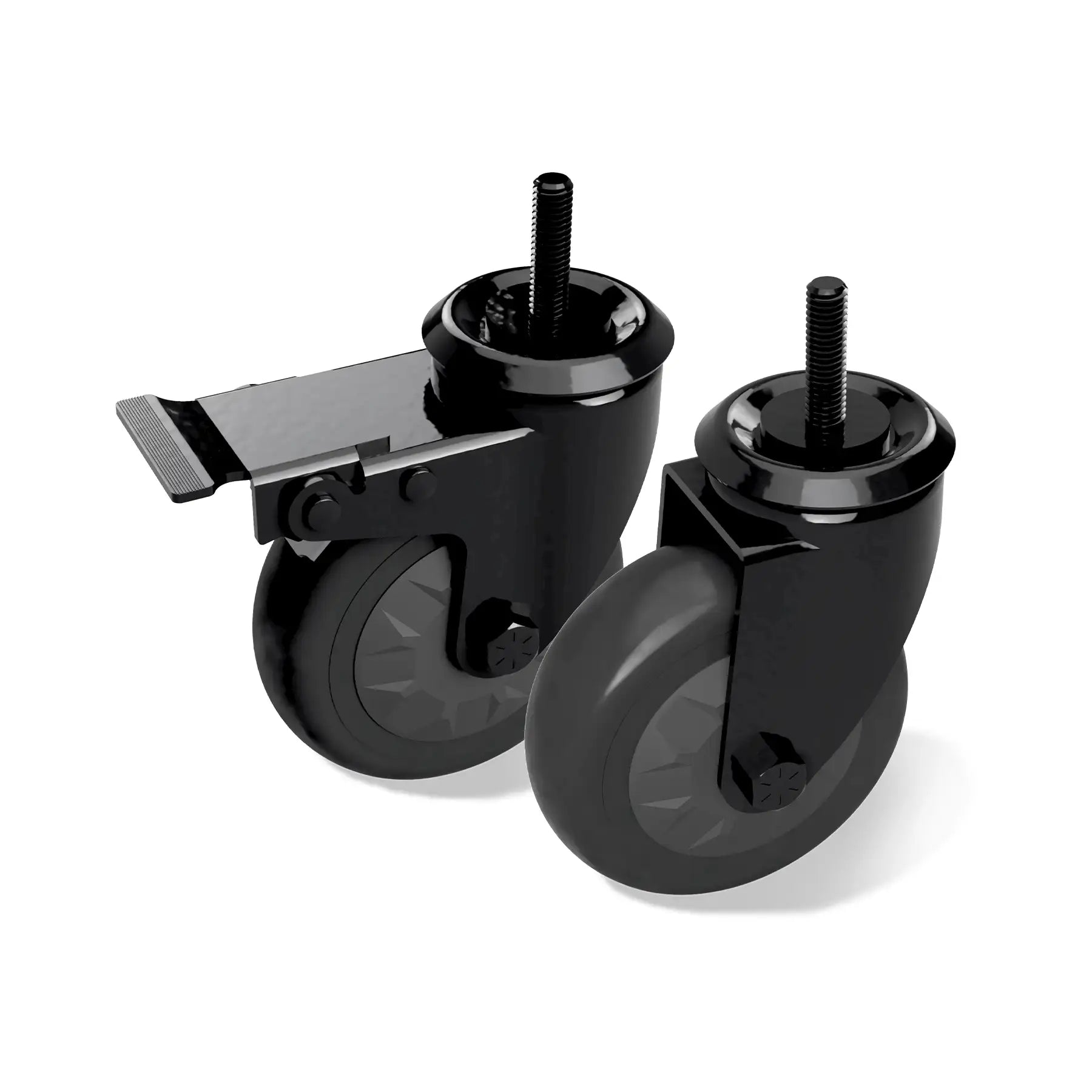 Set of casters for tables, bases & trolleys (2 casters – 1 with brake)