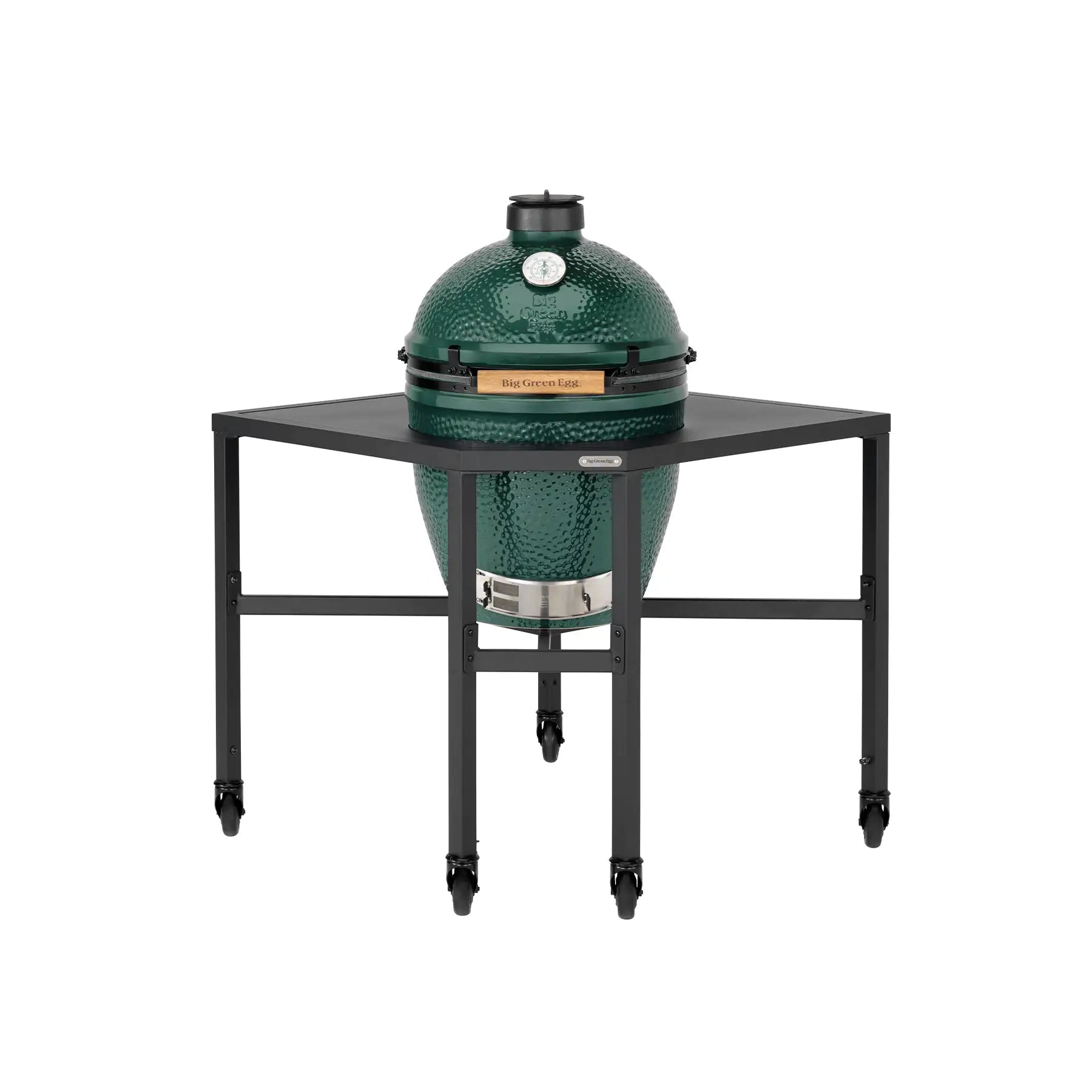 Large Big Green Egg in corner modular table