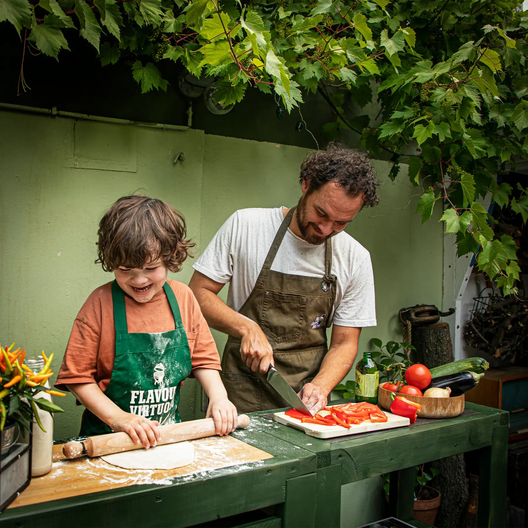 Big Green Egg Schürze, khaki