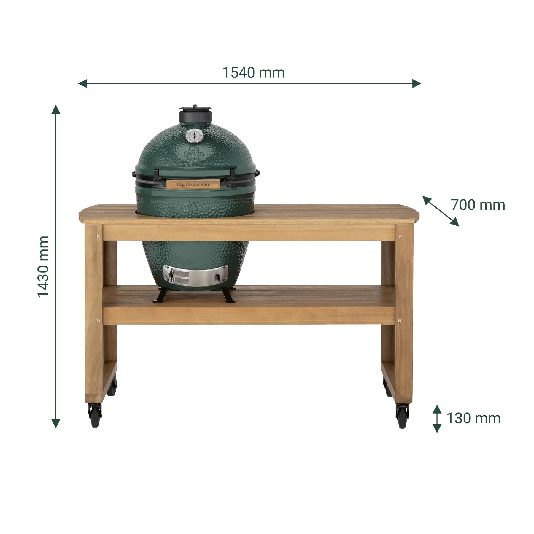 Large Big Green Egg with eucalyptus table