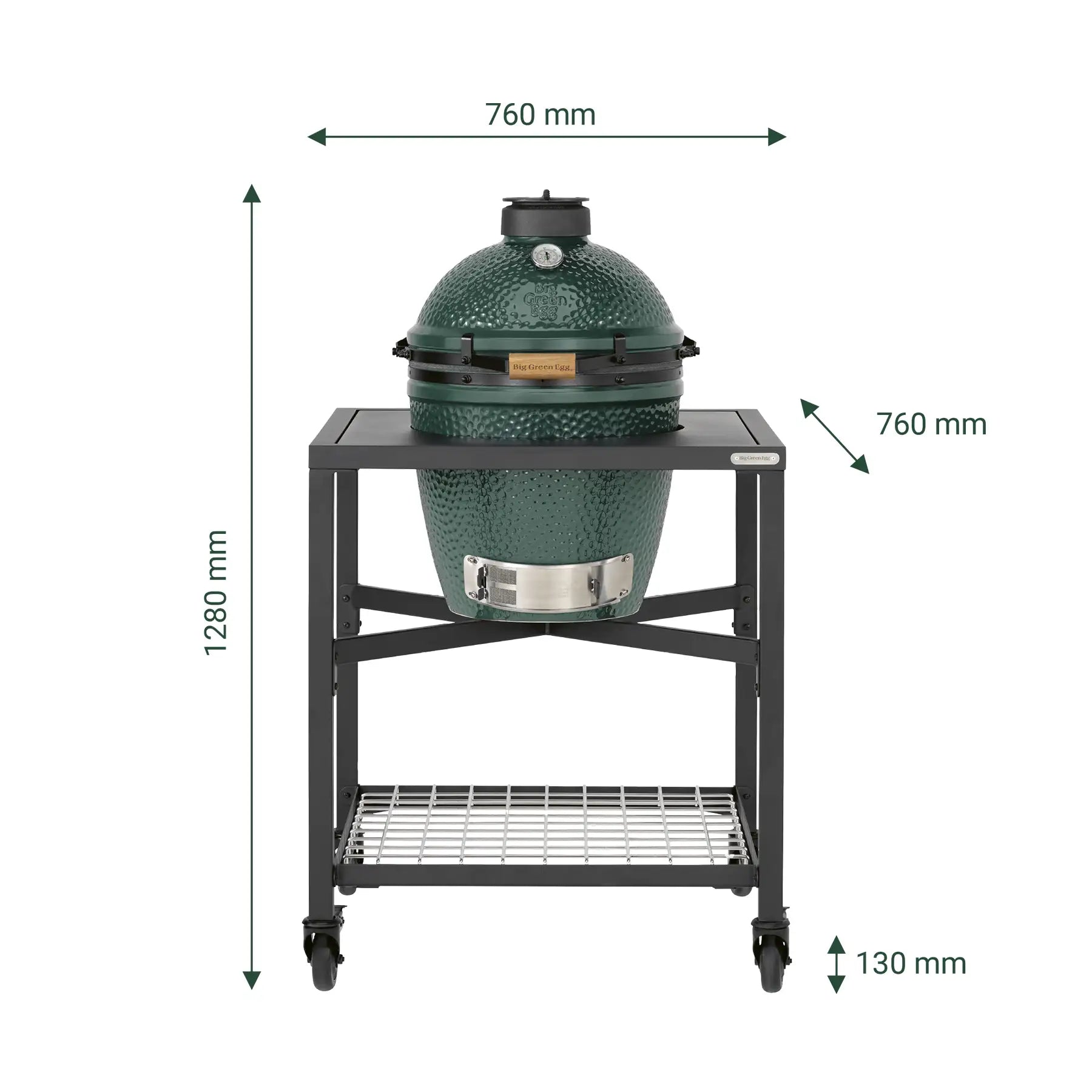 Medium Big Green Egg in modular nest