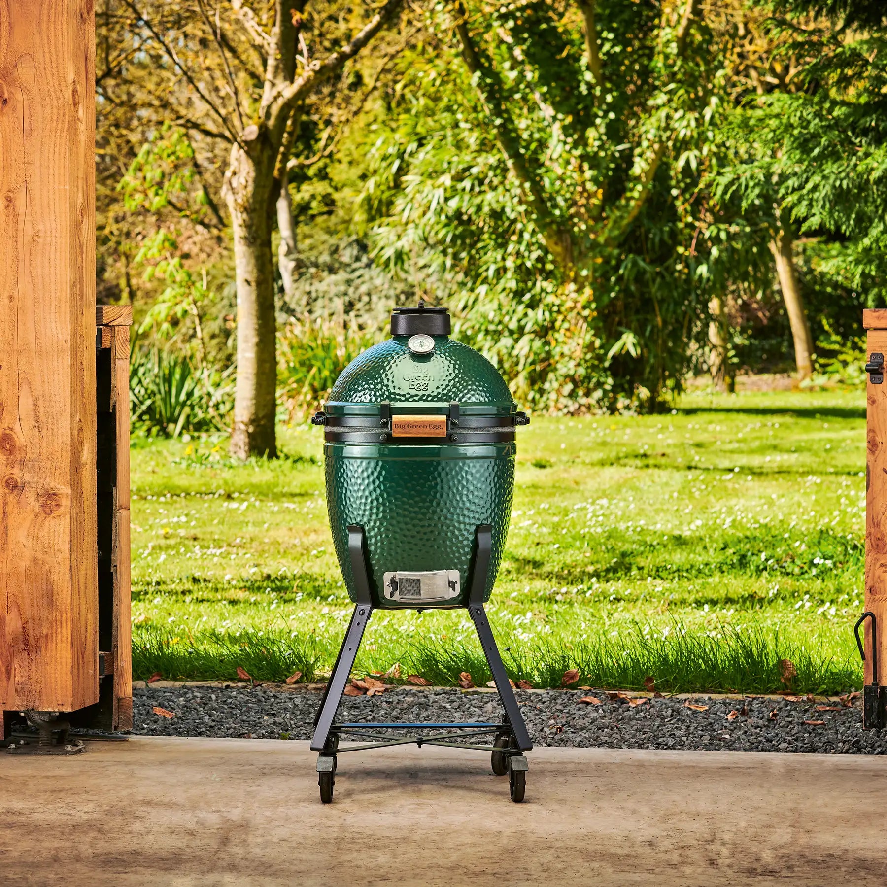 Small Big Green Egg in trolley