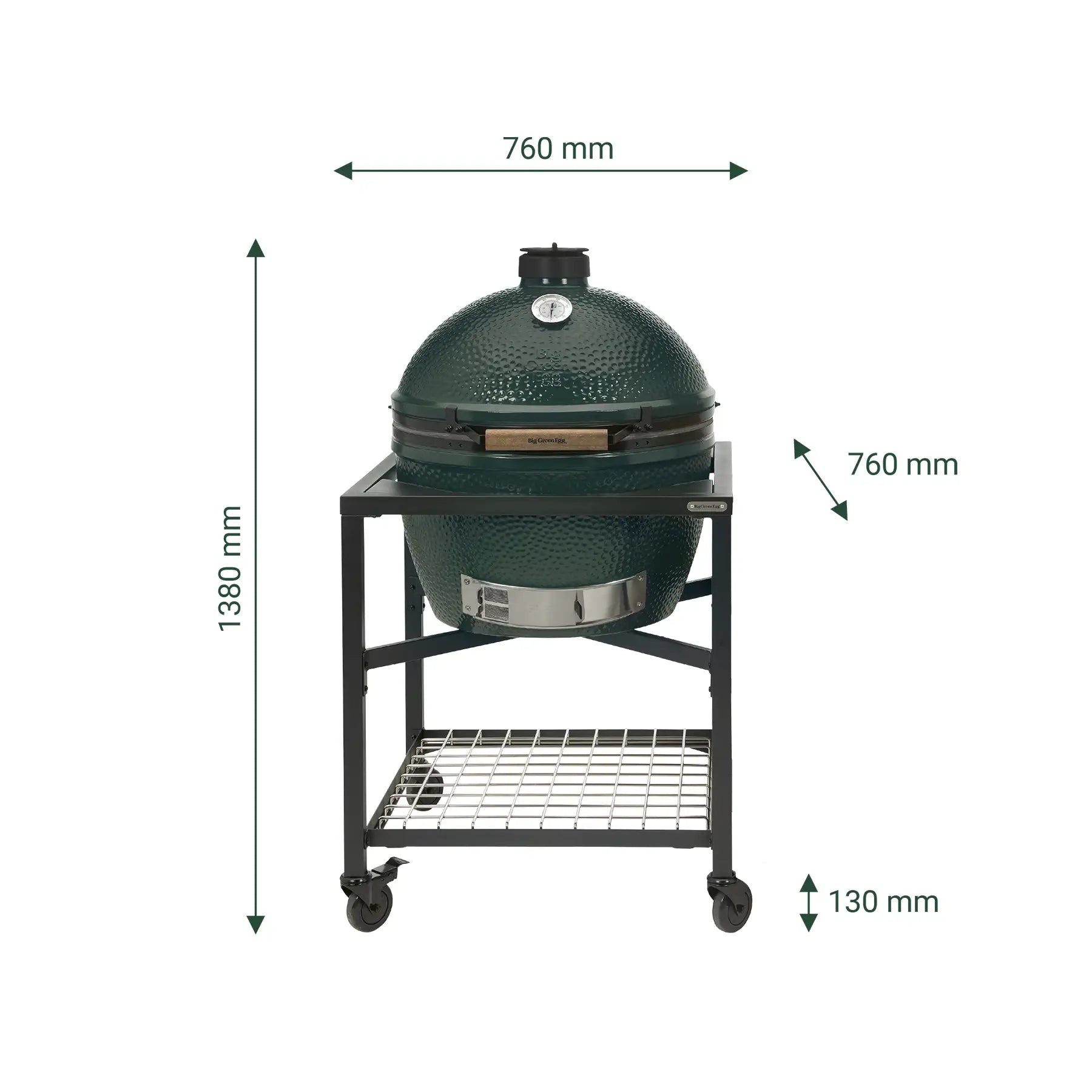 XLarge Big Green Egg in modular nest
